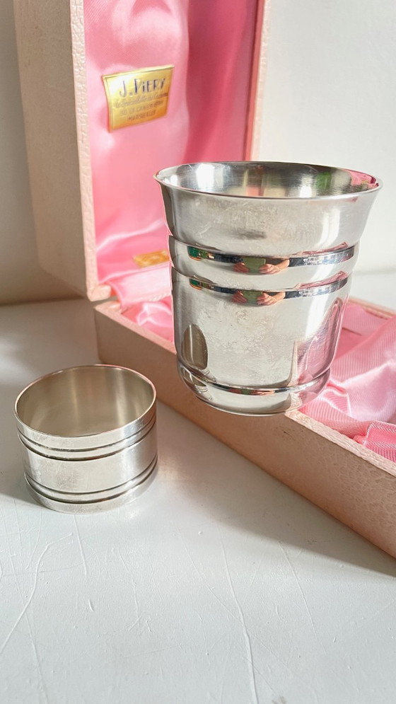 Image 1 of Silver-plated glass and napkin ring by UDNER