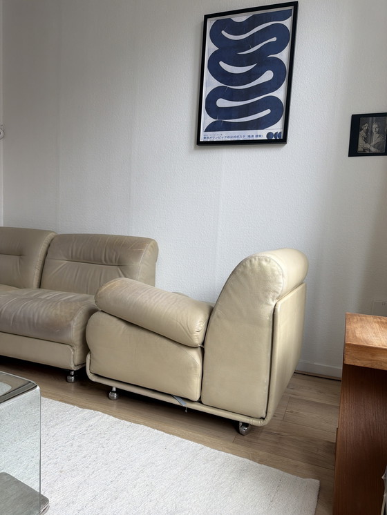 Image 1 of Vintage leather sofa cream