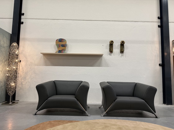 Image 1 of 2 Rolf Benz 322 Armchairs Gray Leather
