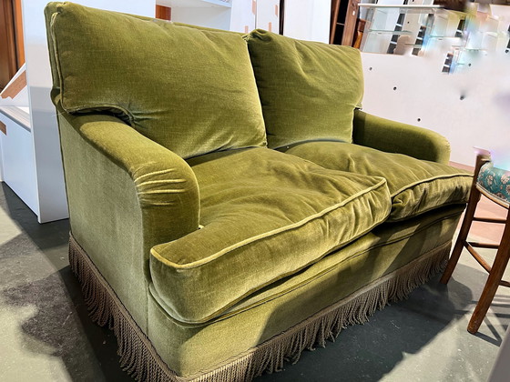 Image 1 of Vintage toad sofa in khaki green velvet
