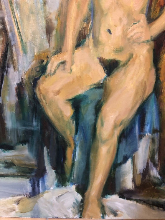 Image 1 of Kazuko Toyokawa (1919–1997) – Desnudo femenino de gran tamaño – Óleo sobre lienzo