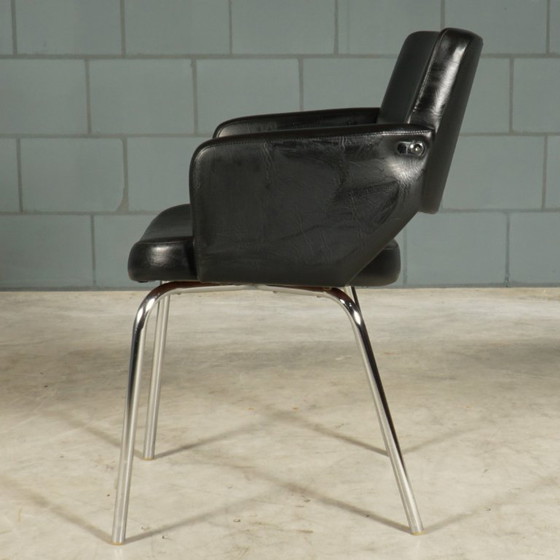 Image 1 of Set di poltrone vintage in similpelle – nere – anni '70