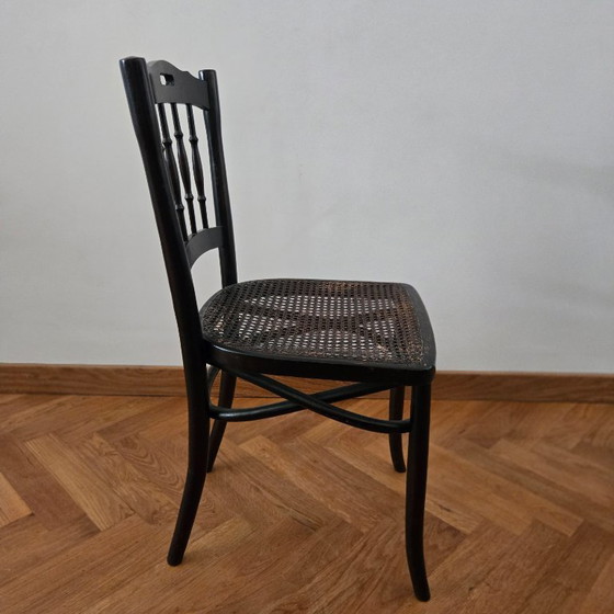 Image 1 of Set di 2 sedie da bistrot antiche in stile Thonet – in vimini intrecciato a mano!