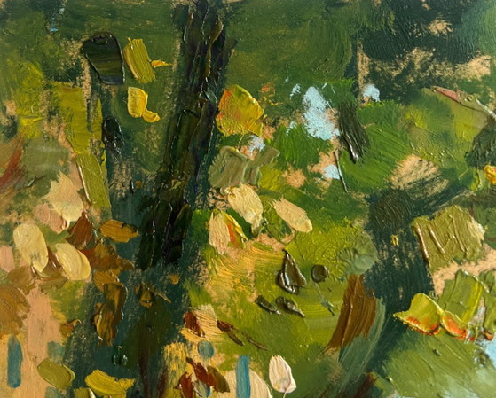 Image 1 of Originales Ölgemälde: Herbstliche Straßenlandschaft – Der Rhythmus der zentralen Straße der Stadt