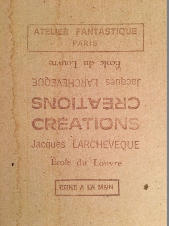 Image 1 of 80s Vintage ' Eend ' bamboe spiegel 