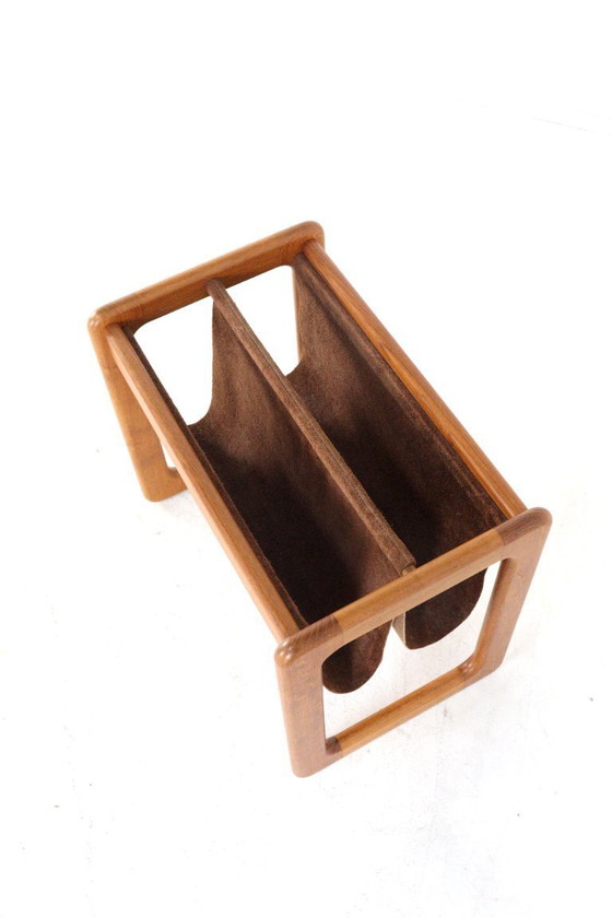 Image 1 of Vildbjerg furniture factory reading holder magazine rack vintage teak Danish