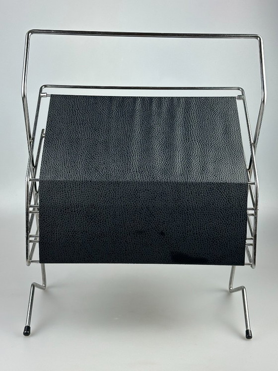 Image 1 of 60s 70s krantenhouder Krantenrek metaal plastic Space Age