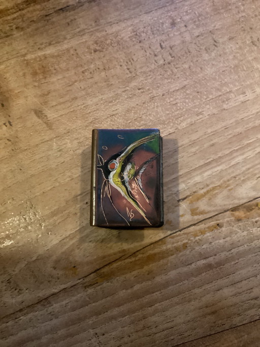 Emaille vintage Luciferhouders van Nelly Damsma uit 1960/1970