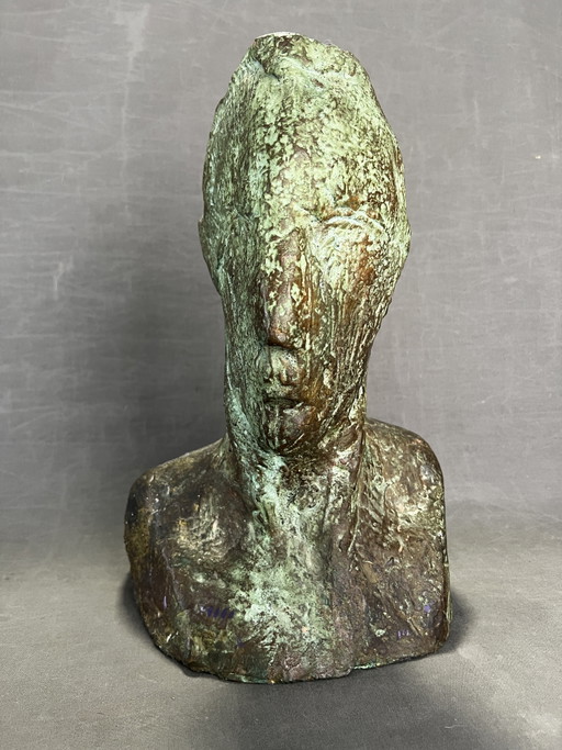 Büste Skulptur. Pablo Alonso Herraiz, Sevilla, Malaga, 41 cm. Faunenkopf 1994