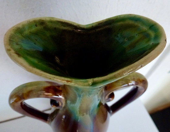 Set de Jarrones Antiguos Art Deco Thulin con Esmalte Goteado (1923-1935). – Ceramic (photo 6 of 9)
