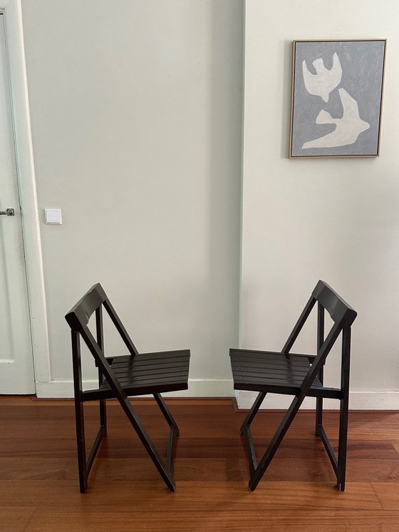 Image 1 of 2x vintage Aldo Jacober folding chairs
