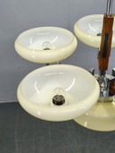 Lampadario Art Déco in cromo e noce, Cecoslovacchia, anni '30