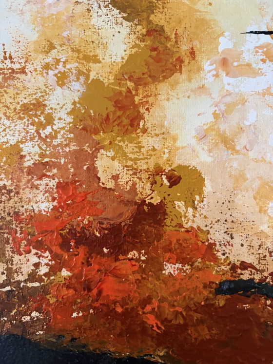Image 1 of Birch III – Abstract painting inspired by birch bark | Acrylic on canvas | 60x60 cm