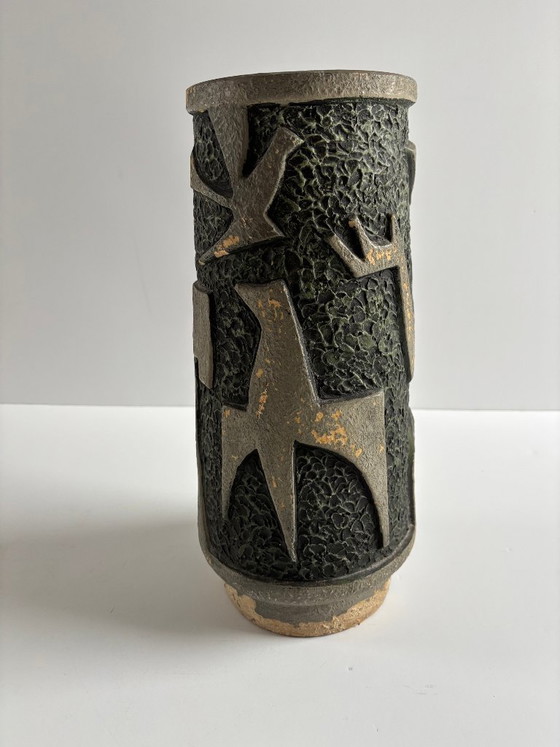 Image 1 of Rare 60s vase with stylized relief figures