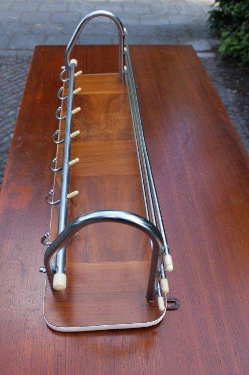 Image 1 of Vintage 60s/70s coat rack with chrome and wood