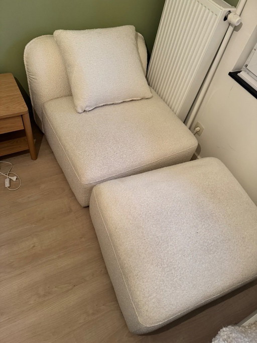 Modular sofa with bouclé effect by Maisons Du Monde (ottoman + sofa element)