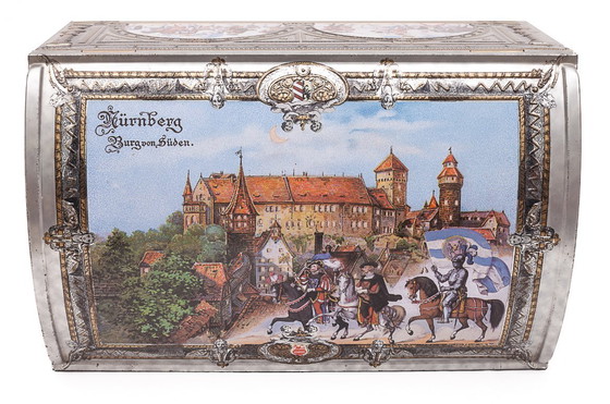 Image 1 of Tinplate biscuit tin by Otto Schmidt