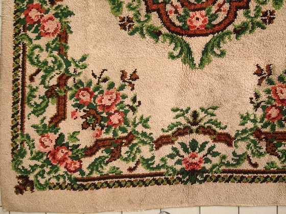 Image 1 of Vintage Belgian Savonnerie Rug 6.5'x9.8' - 1960s Garden Design (1C270)