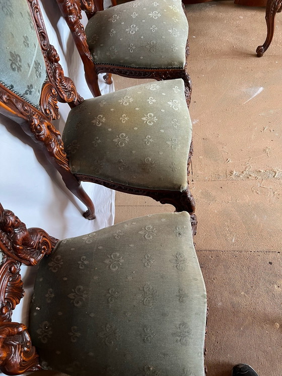 6 sedie da pranzo barocche – Tessile, Legno (photo 7 of 9)