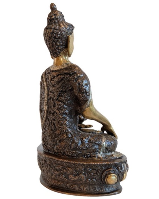 Bouddha Shakyamuni népalais antique doré au feu – 104 – Objets déco, Bronze, Gold (photo 4 of 11)