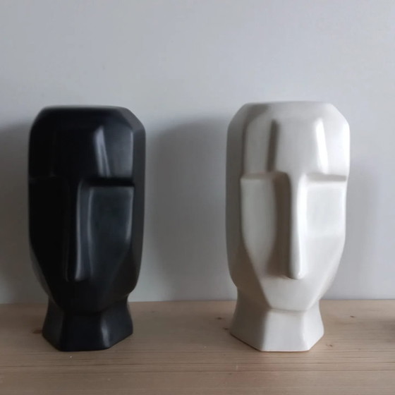 Image 1 of Art Deco Style Ceramic Heads/Pictures