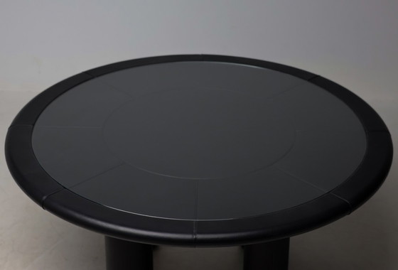Image 1 of Carlo Bartoli Rossi di Albizzate – Black Leather, Glass Disc, Italian Mastery