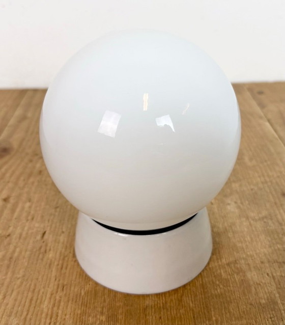 Image 1 of Vintage White Porcelain Ceiling Light, 1970s