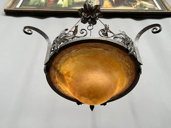 Müller Frères Lunéville ( ). Lámpara de araña estilo Art Nouveau. – Muller, Lámparas de araña, Crystal, Glass (photo 5 of 7)