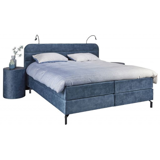 Luxe Boxspring Perusta- Blauw Velours - 160x200 cm