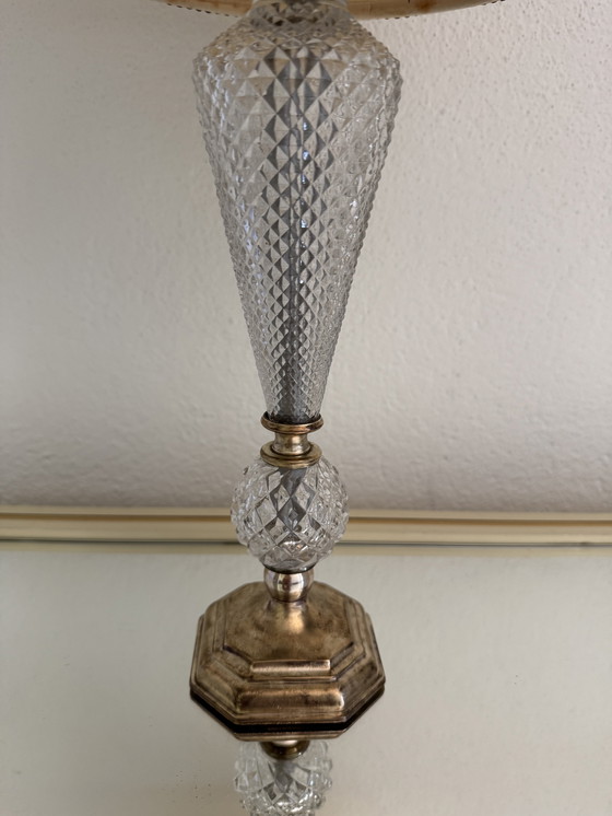Image 1 of Glass and brass lamp from the 60s
