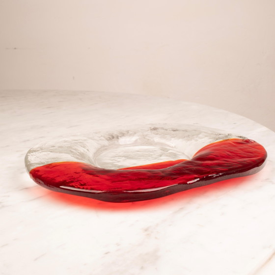Renato Toso Murano Glas Valet Tray, Rot & Transparent, Italien, 1960er – Dekorative Objekte (photo 9 of 23)