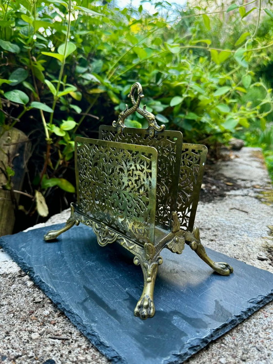 Portacartas de latón Napoleón III – Revisteros, Brass (photo 4 of 8)