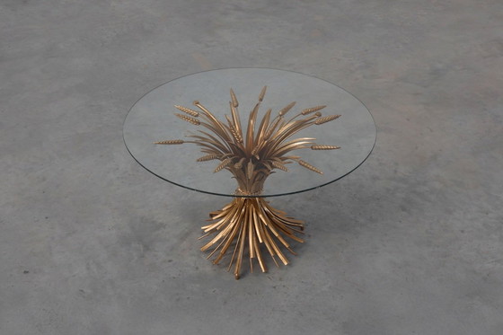 Image 1 of Hollywood regency gilded corn sheaf side table "coco chanel", Italy 1960s