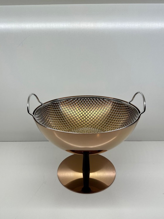 Image 1 of Fruit Basket Strainer AC04 CU Achille Castiglioni for Alessi Copper Limited Edition 466/999