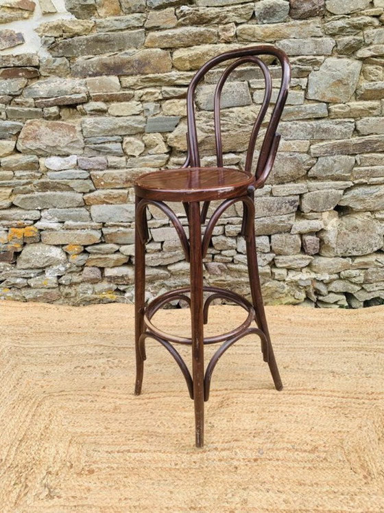 Set of 4 Vintage Bistro High Chairs – Dining chairs, Wood (photo 4 of 33)
