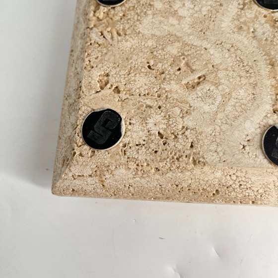 Image 1 of Cerri Nestore Travertine Ashtray / Paper Pocket – Italy, 1970s