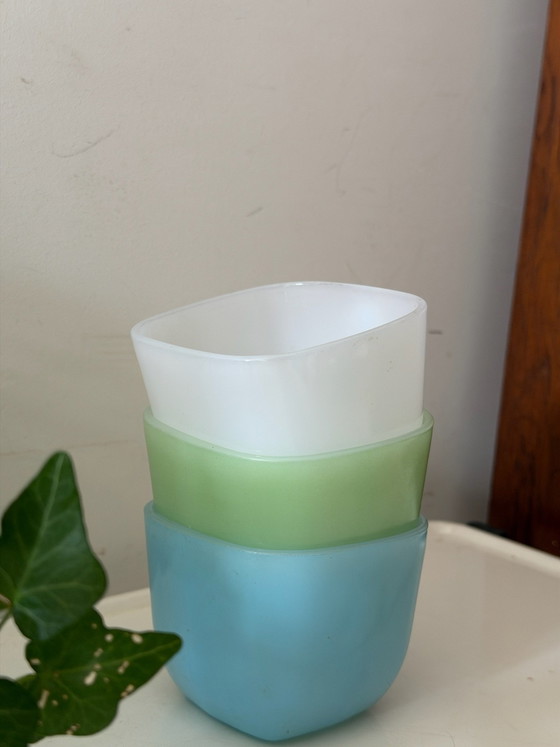 Juego de 3 tazas de Opalina, Loza, Vidrio, Multicolor (foto 2 de 5)