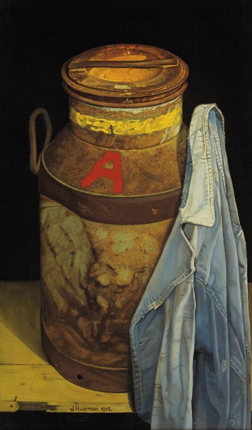 Jopie Huisman     Melkbus met A    (op canvas)