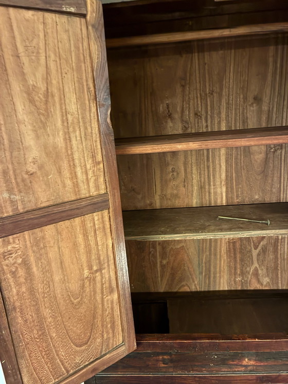 Authentischer japanischer Schrank, antiek, Aufbewahrungsschrank, Holz, Messing, Braun (Foto 7 von 8)