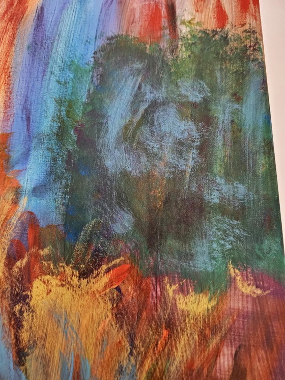 Image 1 of Large Abstract Painting – Fragments of Bloom Warm colors – T.C. Freiberger – Contemporary Expressionism