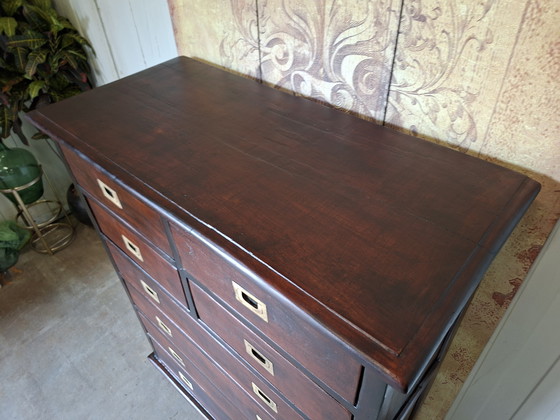 Image 1 of Cassettiera classica inglese, mobile da farmacia, schedario, dimensioni: 105x48 cm e 133 cm di altezza.