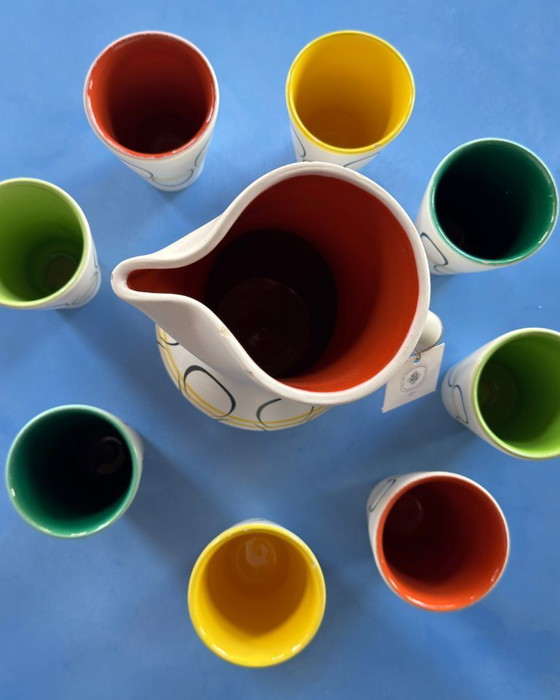 Image 1 of Vintage oranjeade-set – André Baud voor Vallauris, jaren ’50