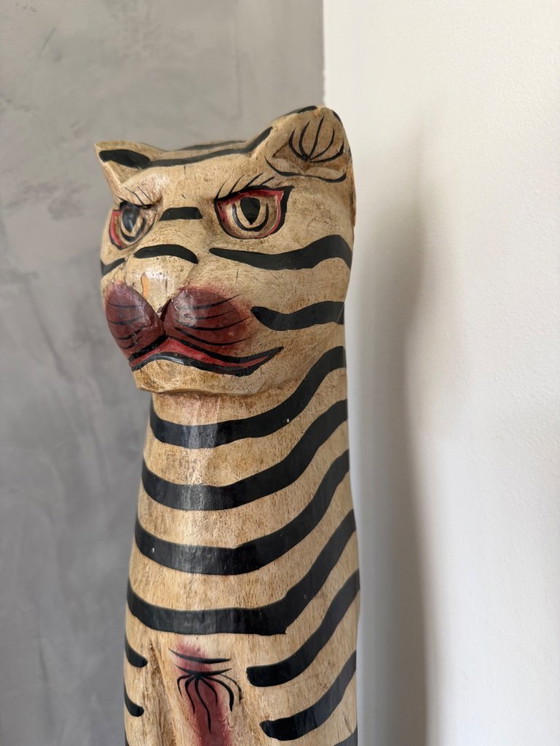 Image 1 of Vintage wooden cat