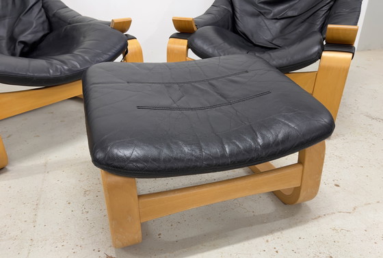 Image 1 of Zweedse Kroken Loungestoelen & Ottoman van Åke Fribyter voor Nelo, 1970