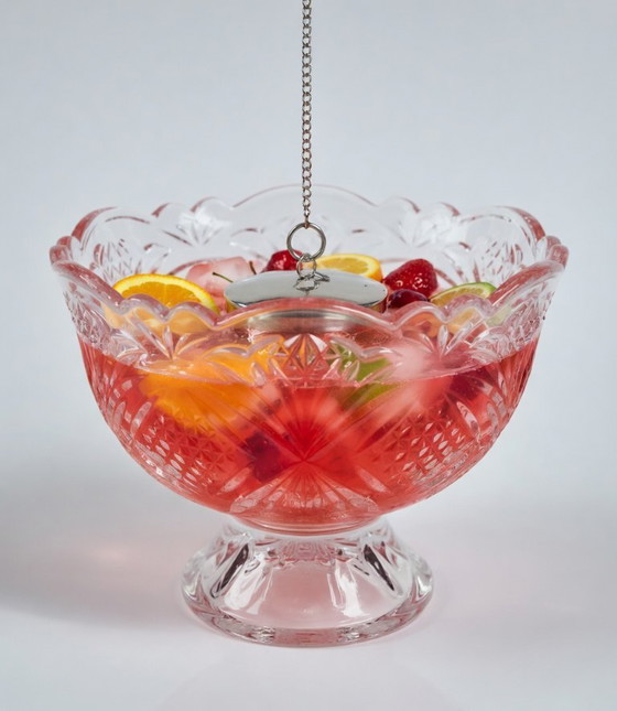 Image 1 of WMF Punch Eis-Ei mit Kette, Glaskugel, Punschkühler, Getränkekühler-Eiswürfel