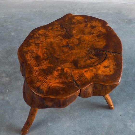 Vintage Franse bijzettafel van iepenhout in een koffer – Wood (photo 14 of 21)