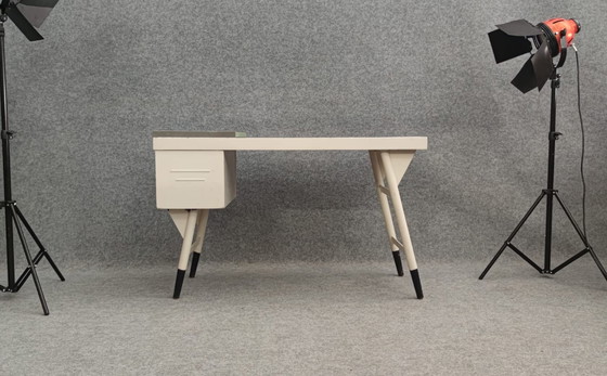 Image 1 of WRITING DESK 50s MID - CENTURY DESIGN DESK OFFICE TABLE WRITING DESK 60s VINTAGE TEAK RETRO