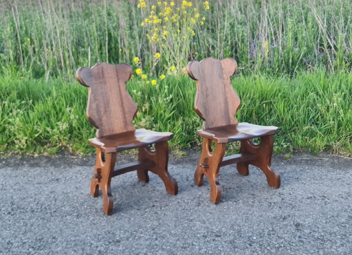 2 Brutalist high chairs '60