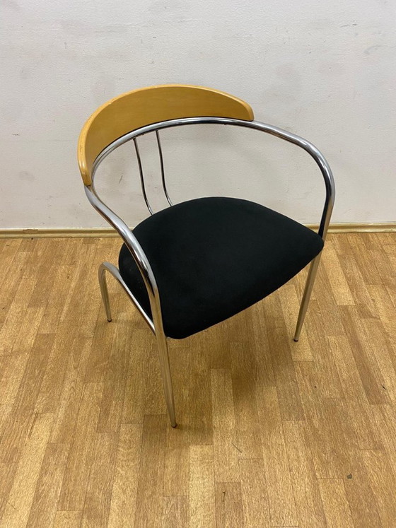 Image 1 of Set da pranzo, stile metà secolo, struttura in tubi cromati, anni '70