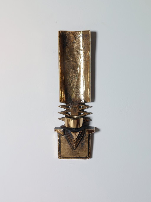 Vintage mid century brutalist wall candle holder 